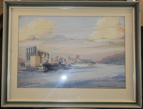 Kenneth Aldridge Vancouver Harbour BC, 13.5 x 20.5in.